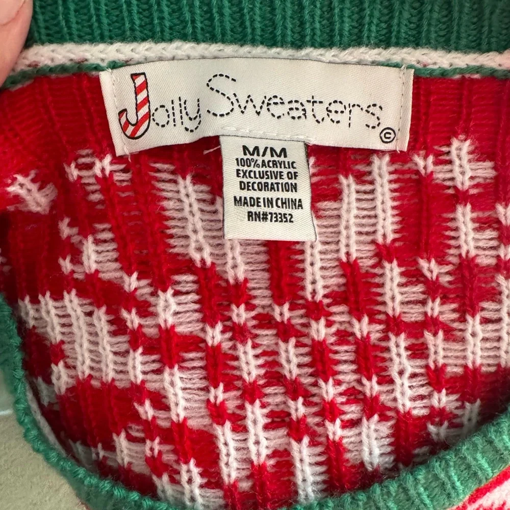 Ugly Christmas Sweater/Holiday Santa Crewneck Sweater - Red, Blue, Green